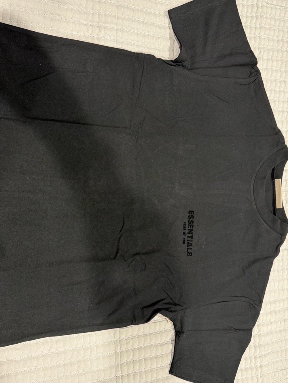 Essentials Men's Black Crewneck Logo Tee